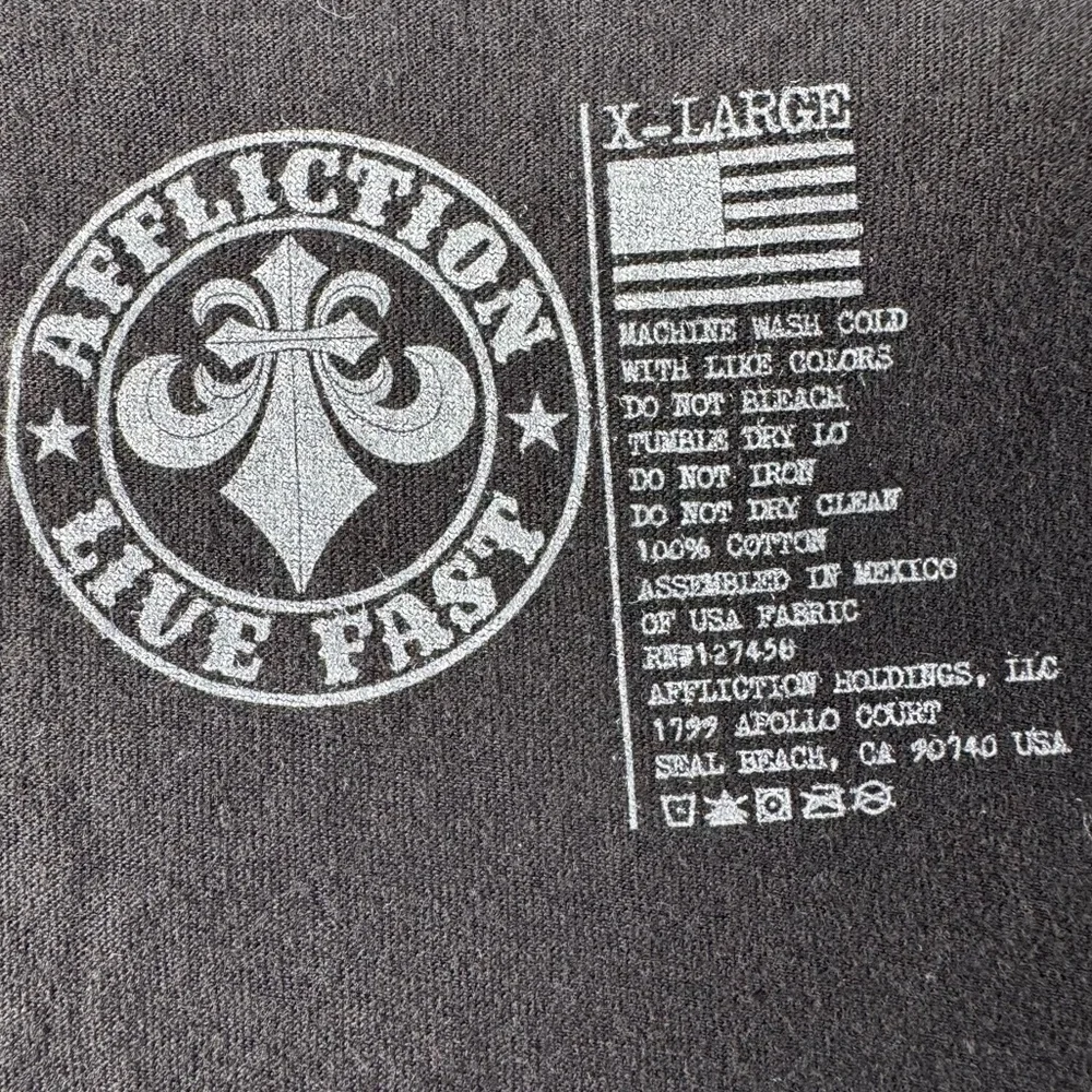 Affliction Women’s Graphic Baby Tee -Size: XL- NWOT - Picture 12 of 12
